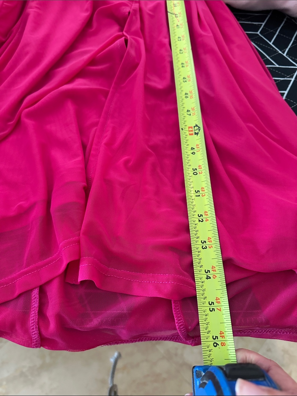 Fuchsia Ruffled Spaghetti-Strap Maxi Dress - Picture 8 of 9